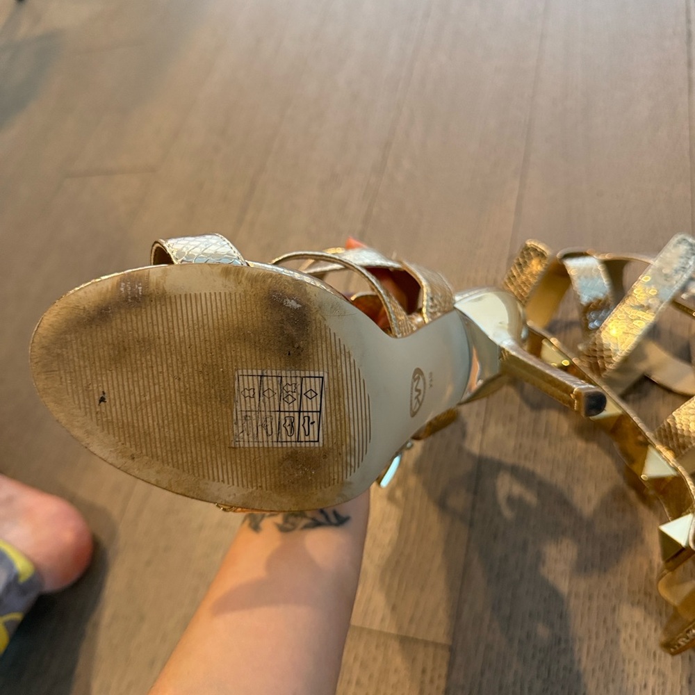 Michael Kors Collection Gold Gladiator Sandals - Picture 5 of 6